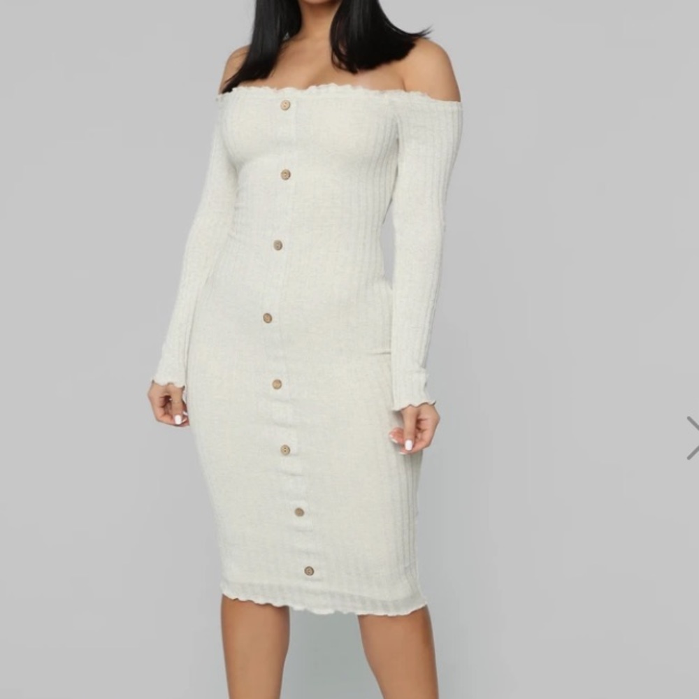 Fashion nova blue Off the shoulder midi dress